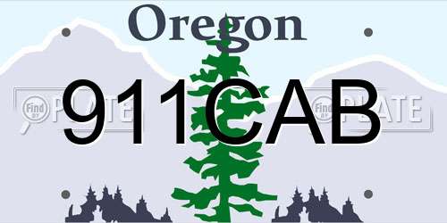 911CAB Oregon License Plate