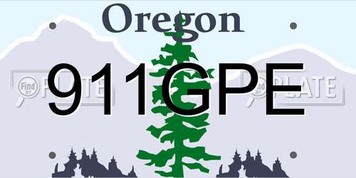 911GPE Oregon License Plate