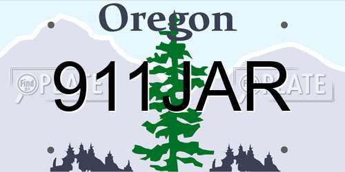911JAR Oregon License Plate