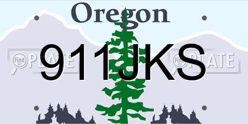 911JKS Oregon License Plate