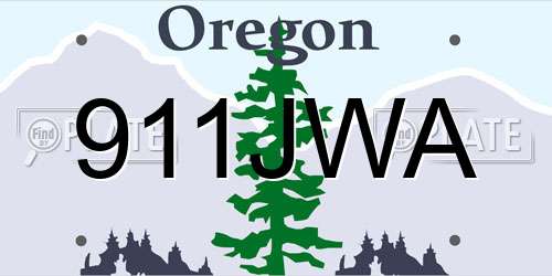 911JWA Oregon License Plate