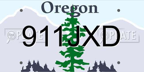 911JXD Oregon License Plate