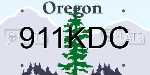 911KDC Oregon License Plate