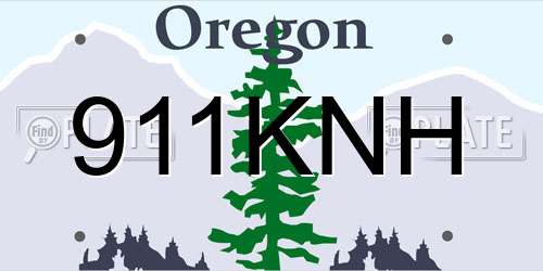 911KNH Oregon License Plate