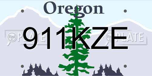 911KZE Oregon License Plate