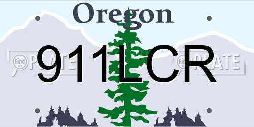 911LCR Oregon License Plate
