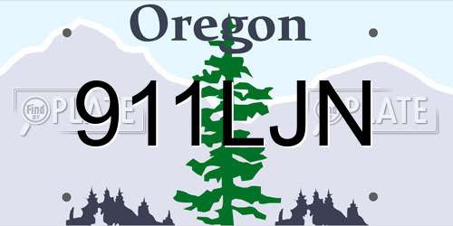 911LJN Oregon License Plate