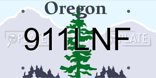 911LNF Oregon License Plate