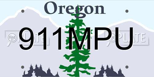 911MPU Oregon License Plate