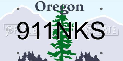 911NKS Oregon License Plate