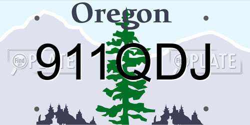 911QDJ Oregon License Plate