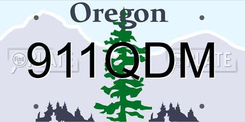 911QDM Oregon License Plate