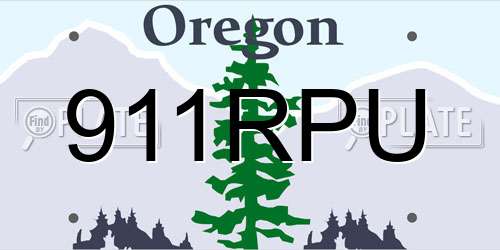 911RPU Oregon License Plate