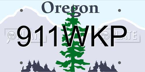 911WKP Oregon License Plate