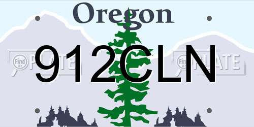 912CLN Oregon License Plate