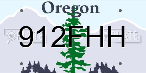 912FHH Oregon License Plate