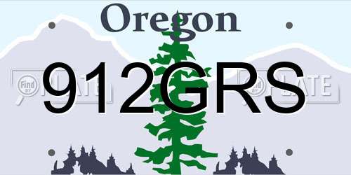 912GRS Oregon License Plate