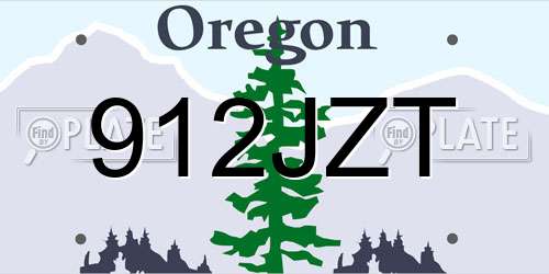 912JZT Oregon License Plate