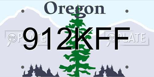 912KFF Oregon License Plate