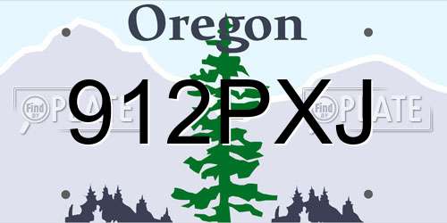 912PXJ Oregon License Plate