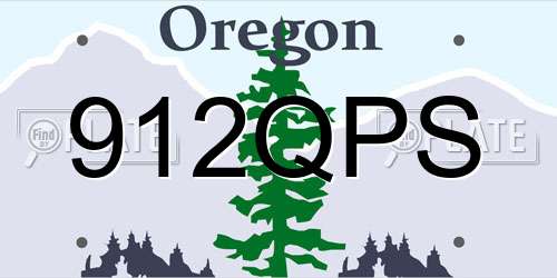 912QPS Oregon License Plate
