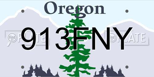 913FNY Oregon License Plate