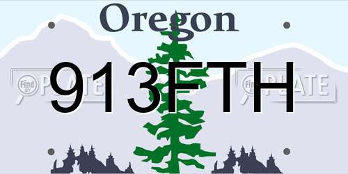 913FTH Oregon License Plate