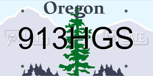 913HGS Oregon License Plate