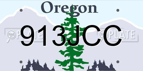 913JCC Oregon License Plate