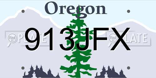 913JFX Oregon License Plate