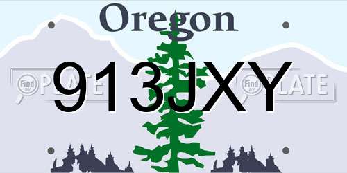 913JXY Oregon License Plate