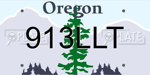 913LLT Oregon License Plate