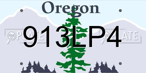 913LP4 Oregon License Plate