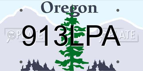 913LPA Oregon License Plate