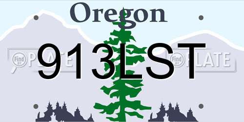913LST Oregon License Plate