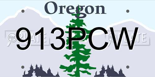 913PCW Oregon License Plate