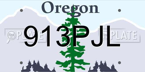 913PJL Oregon License Plate