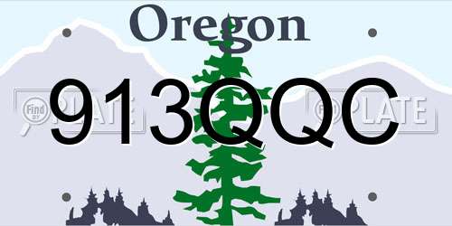 913QQC Oregon License Plate