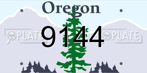 9144 Oregon License Plate