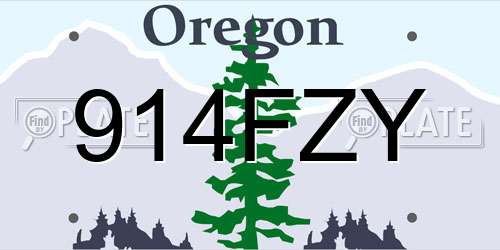 914FZY Oregon License Plate