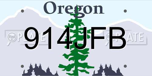 914JFB Oregon License Plate