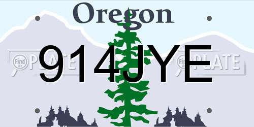 914JYE Oregon License Plate