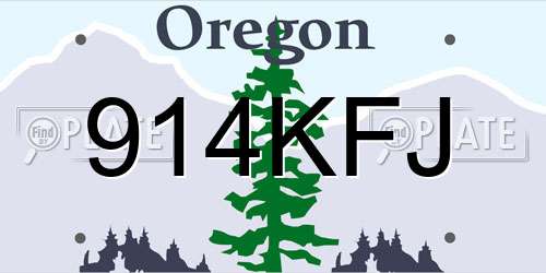 914KFJ Oregon License Plate