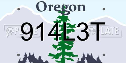 914L3T Oregon License Plate
