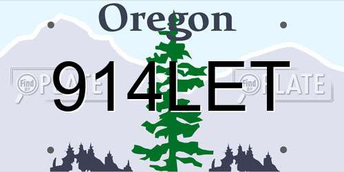 914LET Oregon License Plate