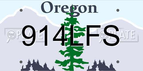 914LFS Oregon License Plate