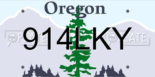 914LKY Oregon License Plate