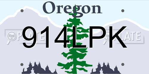 914LPK Oregon License Plate