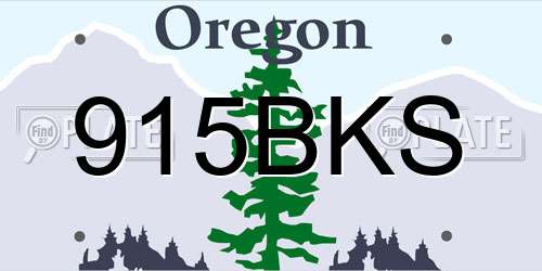 915BKS Oregon License Plate