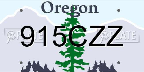 915CZZ Oregon License Plate